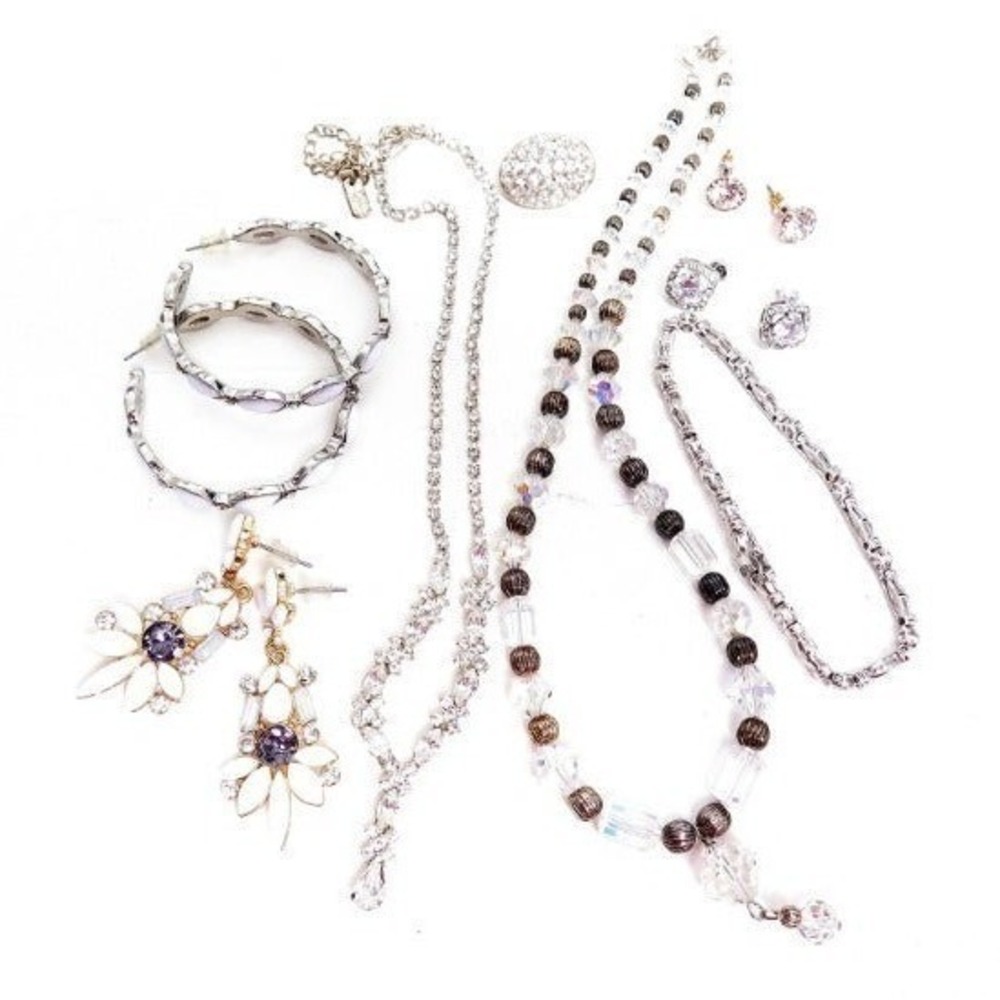 Rhinestone Necklace earrings‎ Jewelry Lot